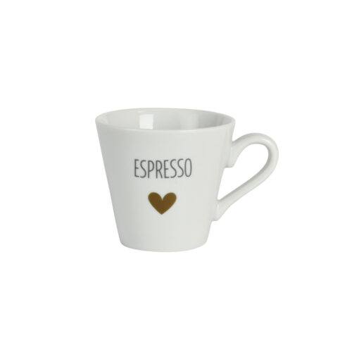 Porcel. ESPRESSO hrnček 90ml so zlatým srdiečkom