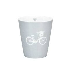 Porcelánový hrnček BIKE 330ml sivý