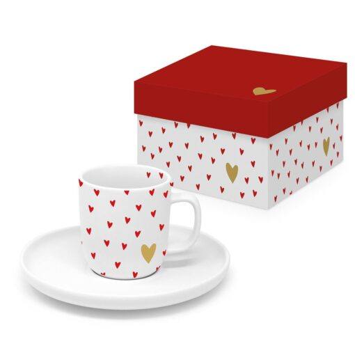 Espresso šálka porcelán - HEART 90ml