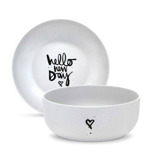 Porcelánová miska - HELLO NEW DAY 16cm